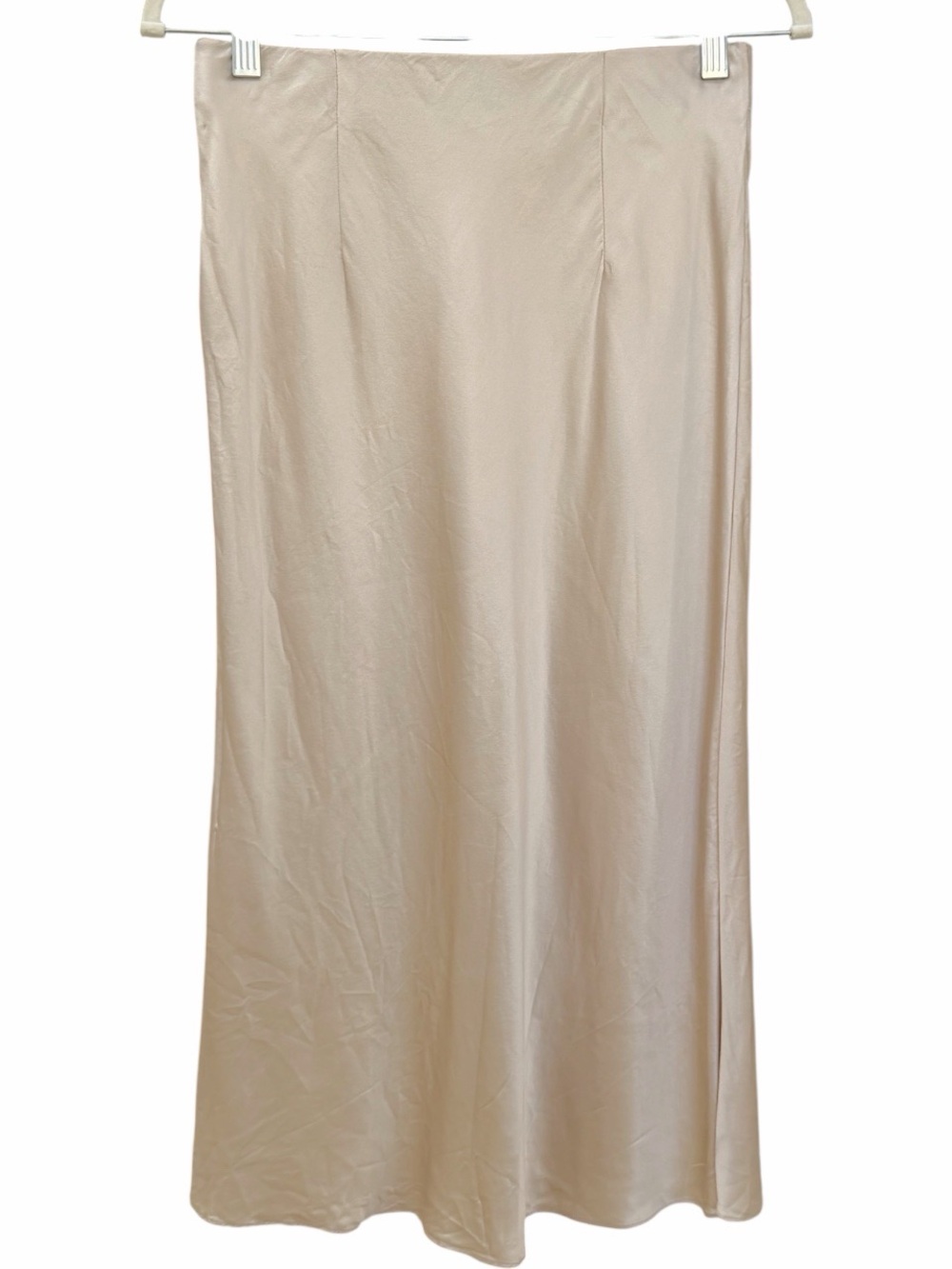 Quince Skirt Women Champagne Silk Midi Slip Minimalist Solid Size S - Picture 2 of 12